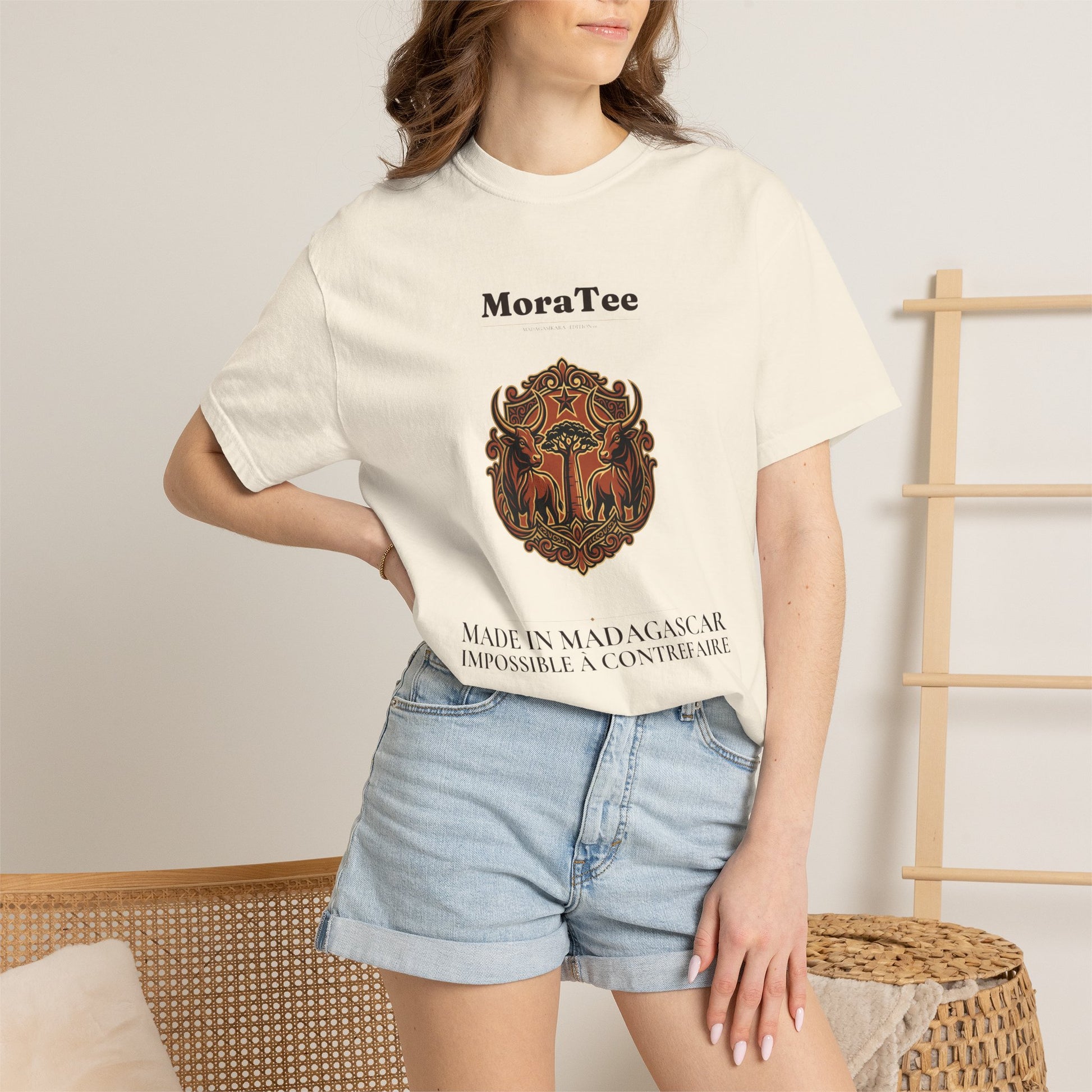 T-Shirt - MoraTee 'Made in Madagascar' Vintage Crest Graphic