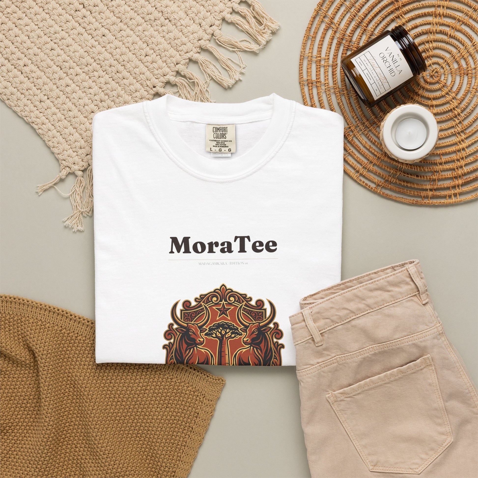 T-Shirt - MoraTee 'Made in Madagascar' Vintage Crest Graphic
