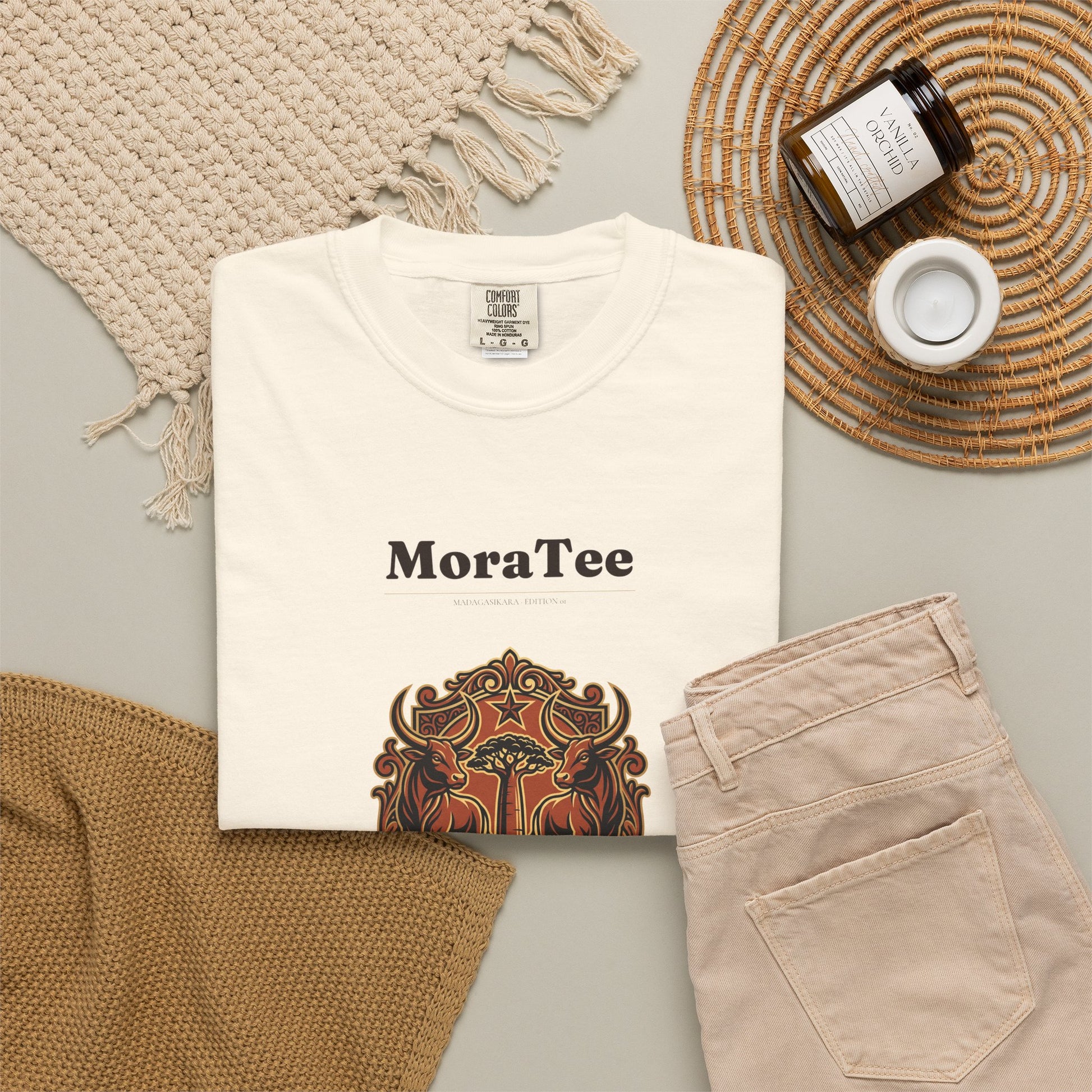 T-Shirt - MoraTee 'Made in Madagascar' Vintage Crest Graphic
