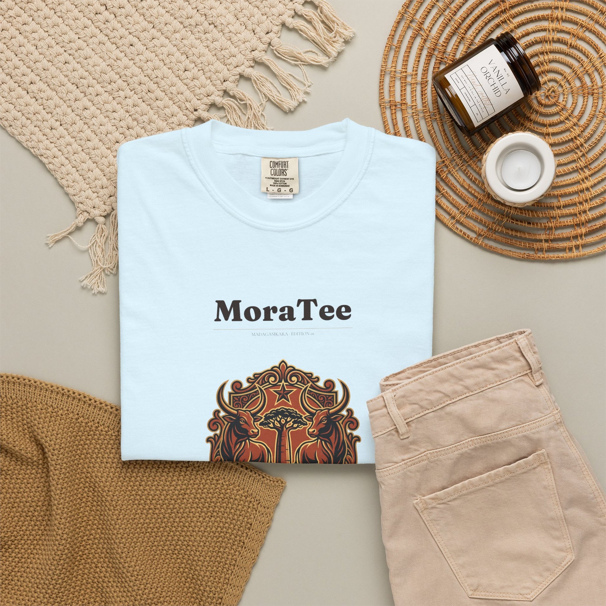 T-Shirt - MoraTee 'Made in Madagascar' Vintage Crest Graphic